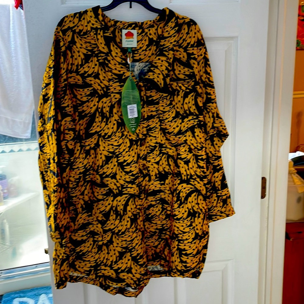 Farm Rio Black Spotted Bananas Romper